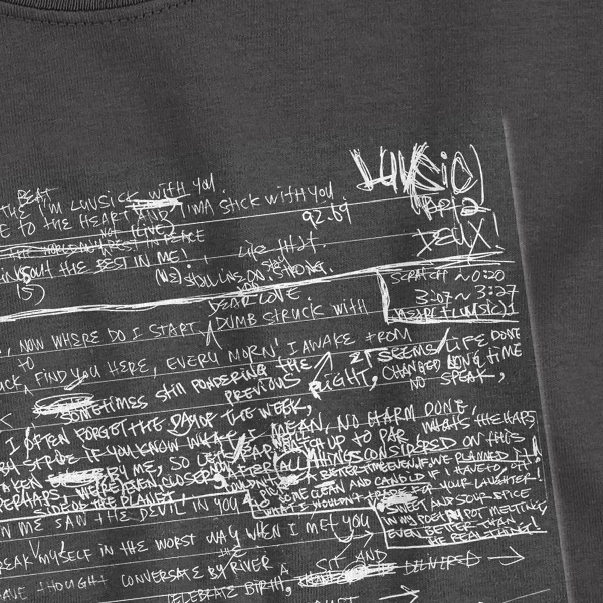 'Luvsic 1' Lyrics Black Tee XXL と 帽子のセット Nujabes Luv Sic Hexalogy Tracklist T-shirt | Pocket and Back